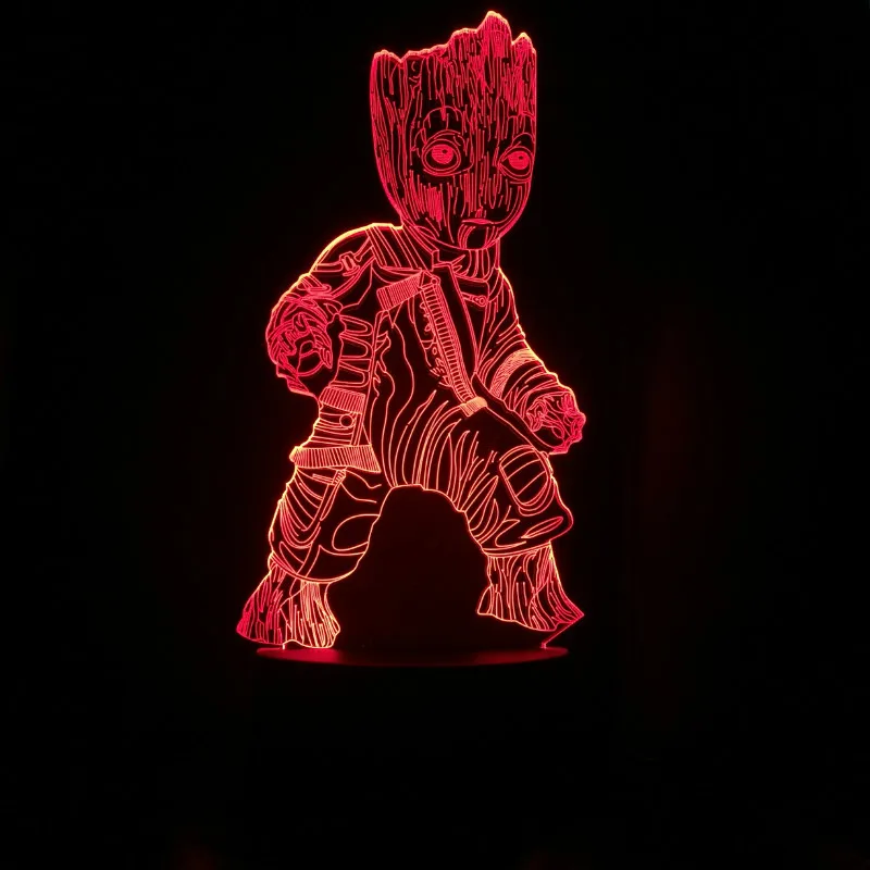 3D лампа VCity Groot 7 цветов меняющийся ночник детский веер подарки домашний стол для