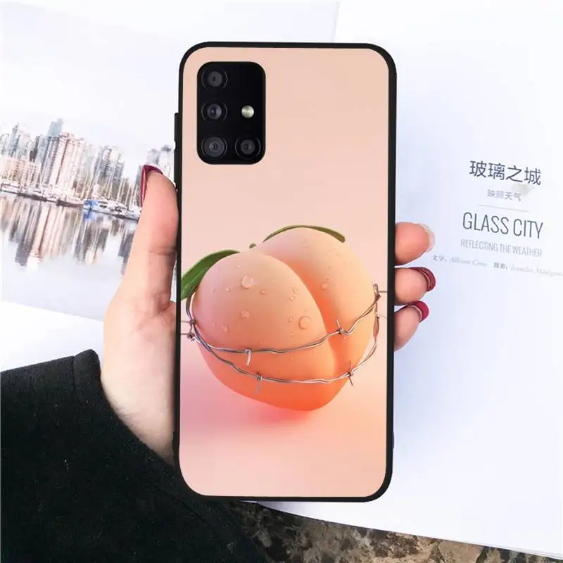 

Fashion Peach Fruits Phone Case For Samsung galaxy S 7 8 9 10 20 edge A 6 10 20 30 50 51 70 note 10 plus