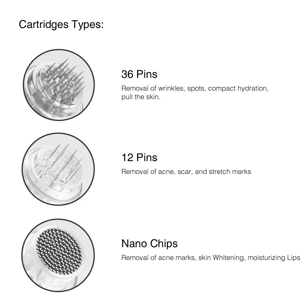 

9/12/36/42/nano 10pcs Electric Pen Replacement Heads Needles Cartridges Auto Microneedle Suit for WZ103