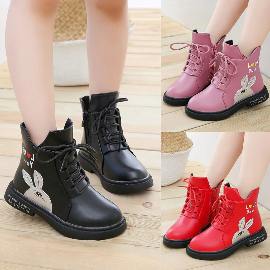 winter boots Children Baby toddler girl boots princess Cartoon Shoes Leather Winter Cotton Warm winter boots kids#Y3