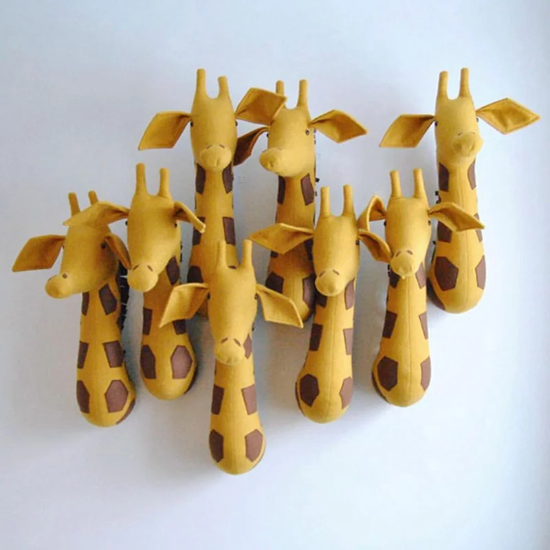 Настенное крепление 3D голова животного Зебра/Слон/Жираф мягкие игрушки для