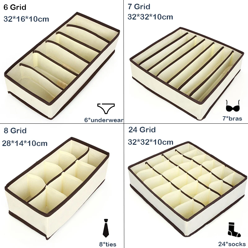 Органайзер для хранения нижнего белья 6/7/8/24 носков/шарфа/бюстгальтера сетка