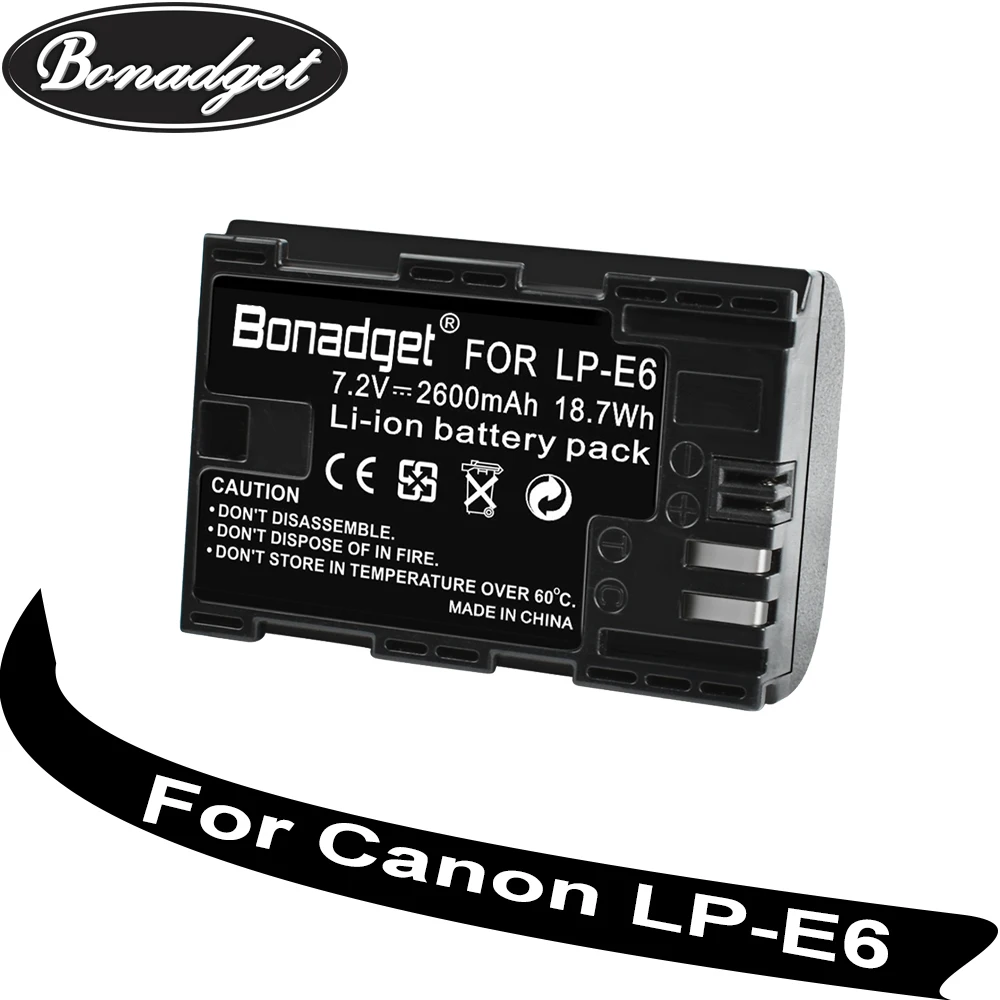Bonadget Перезаряжаемые 2800 мА/ч LP E6 LPE6 7 2 V Батарея для Canon 5D 6D 7D 60D 60Da 70D 80D Аксессуары