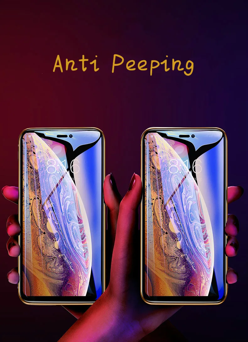 Анти шпионская пленка из закаленного стекла для iPhone XR анти ползучий протектор