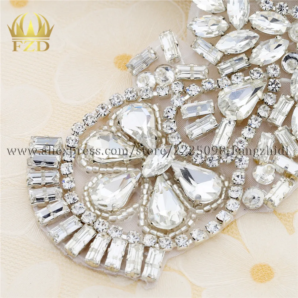 (1 шт.) Блестящий Прозрачный свадебный пояс со стразами для шитья на свадебных