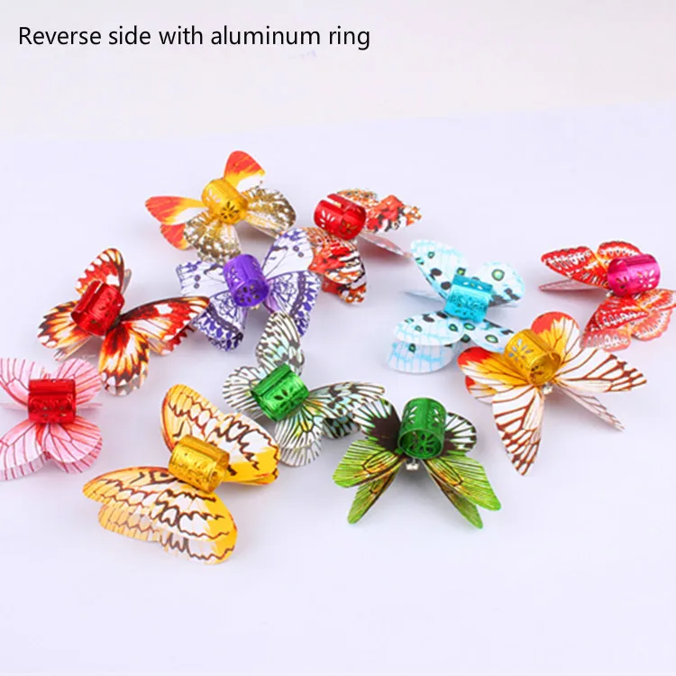 5 шт./компл. моделирование Цвет бабочки аксессуар для волос с Алюминий кольцо