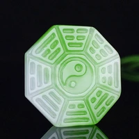 chinese natural white green jade taiji bagua pendant necklace hand carved charm jewelry fashion amulet for men women lucky gifts