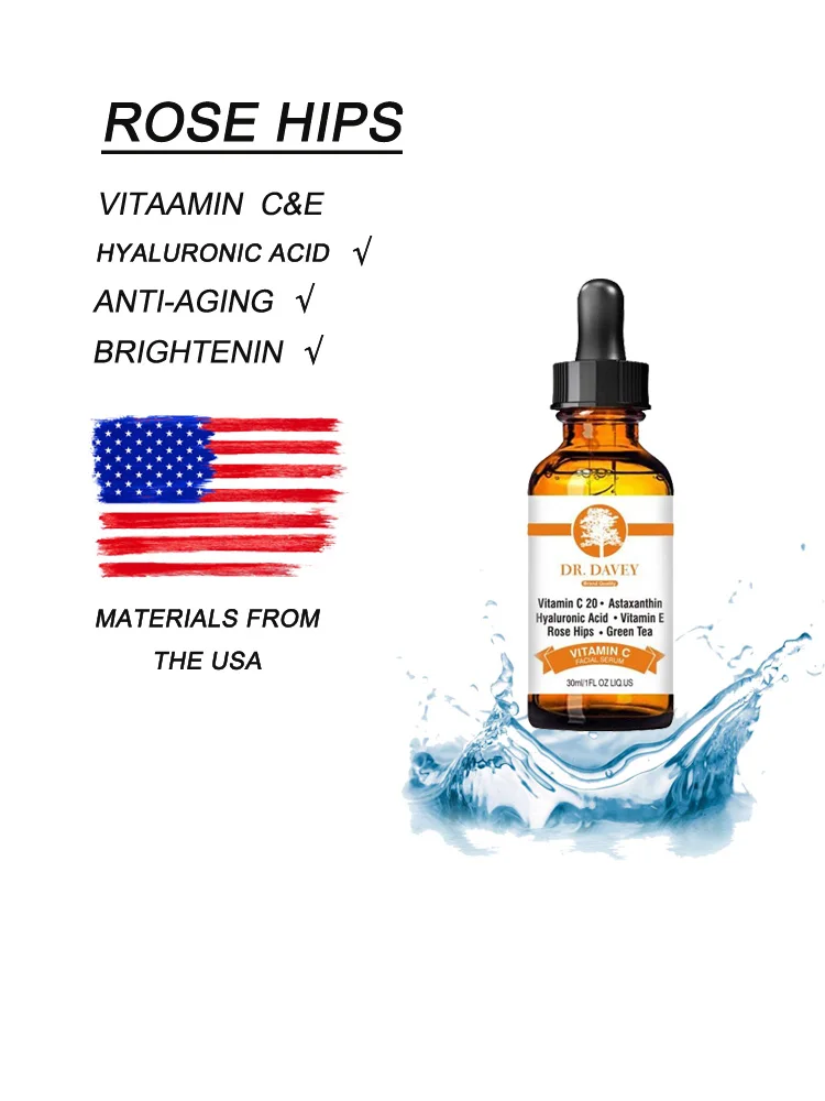 DR.DAVEY уход за кожей Витамин С 20 астаксантин Гиалуроновая Кислота Е шиповник