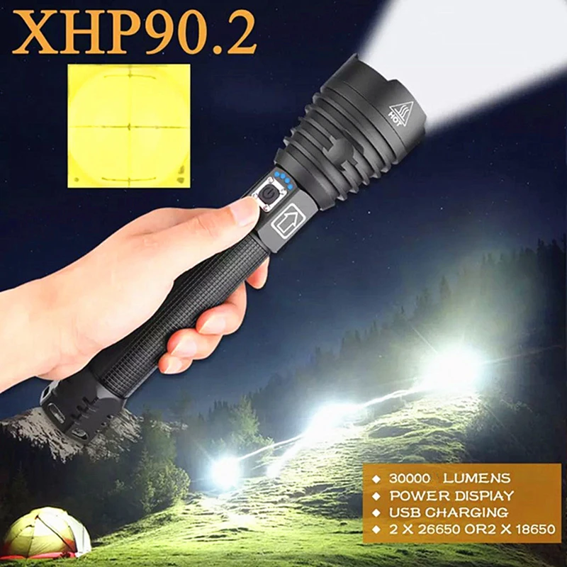 ZHIYU Высокая мощность XHP90 светодиодный светильник USB Перезаряжаемый зум фонарь s