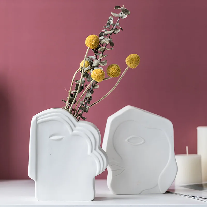 Скандинавская простая креативная керамическая ваза INS сухие цветы искусство