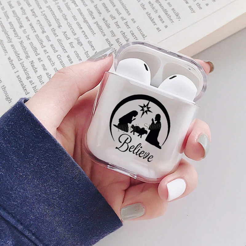 Рождество считаем Святая ночь наушники чехол для Apple AirPods 1 2 мягкий прозрачный из