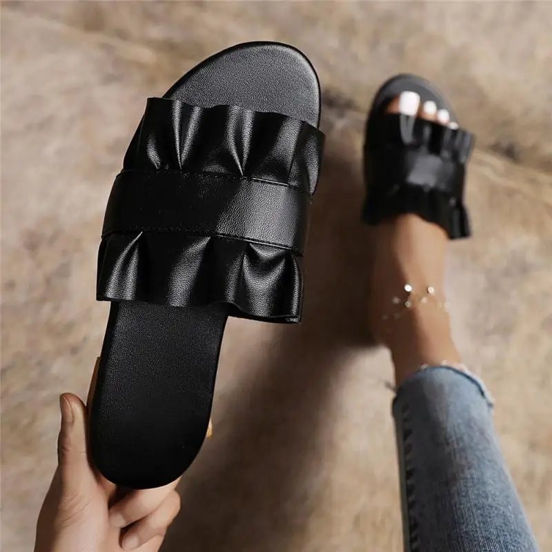 

2021 Women Slippers Casual Leisure Flat Comfort Shoes for Ladies Summer New Fashion Solid Color Light Sandals Outdoor Shoes