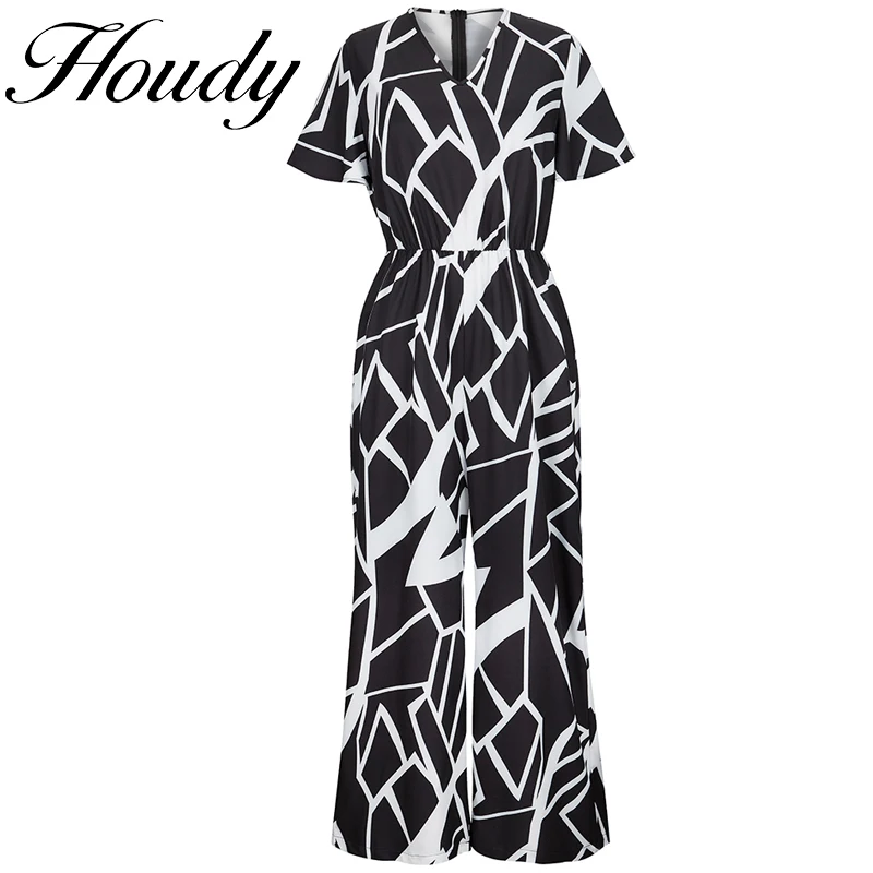 

New Women's Summer Jumpsuit Jumpsuit Jumpsuit Ladies Stretch High Top Short Sleeve Casual Floral Print Elegant