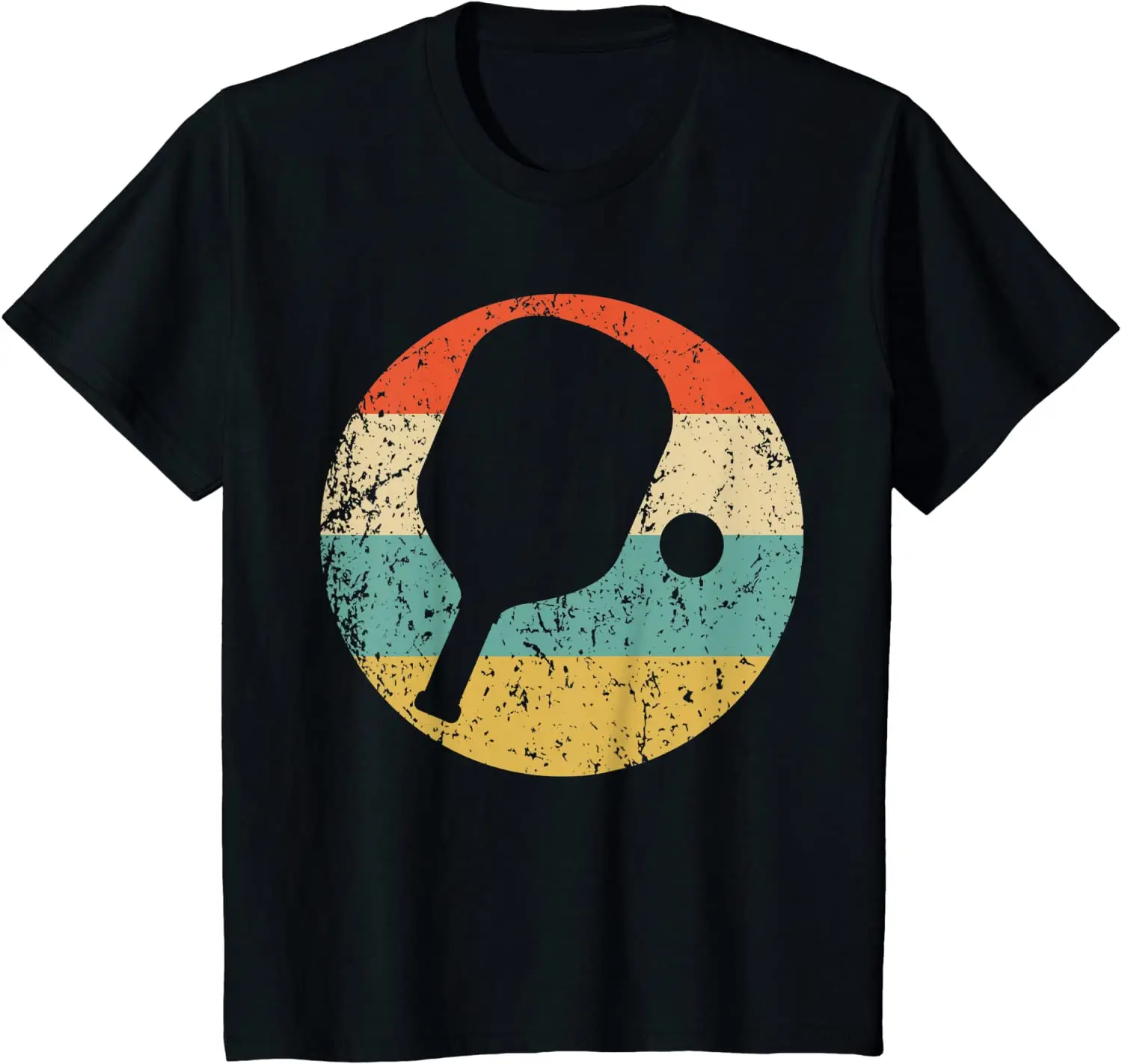 

2021 Summer Men T-shirt Pickleball Retro Pickleball Paddle Printing Tees Geometric Graphic T-shirt High Quality Men Clothing