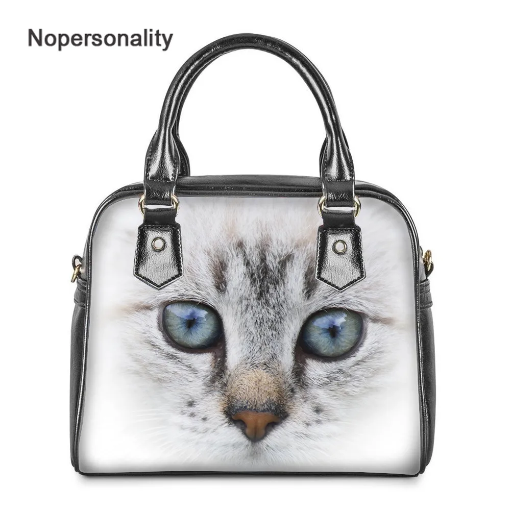 

Сумка кросс-боди Nopersonality женская с принтом кошачьего лица, модный вместительный саквояж на плечо, Классическая сумочка-тоут на молнии