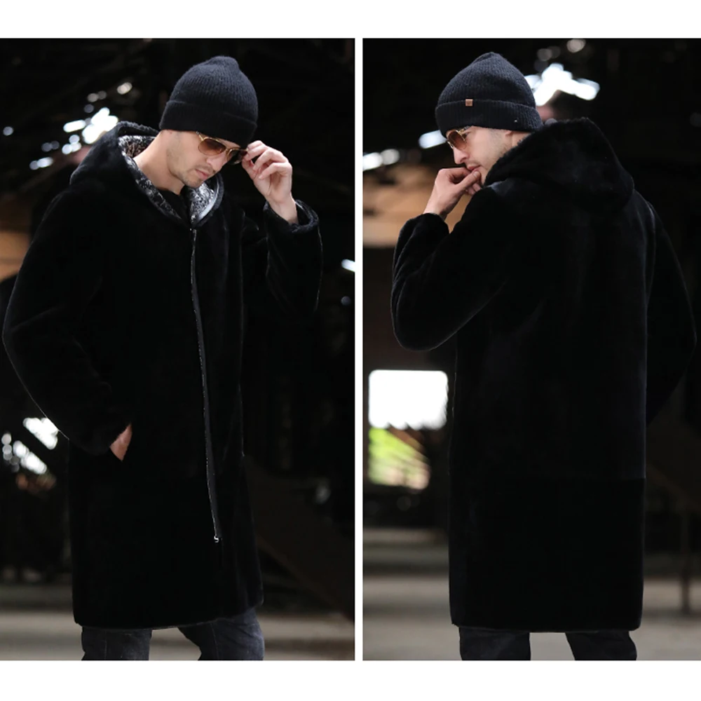 SANI утолщенные овчинные меховые овчины средней яркости мужская двусторонняя