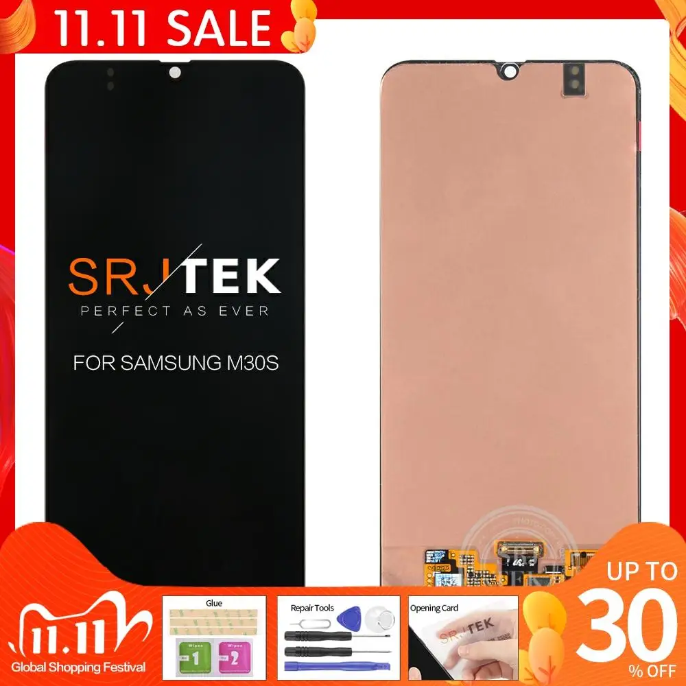 

Сенсорный дисплей для Samsung Galaxy M30S, сенсорный экран с цифровым преобразователем в сборе для Samsung M30S, сменный ЖК-экран 2019 M30S