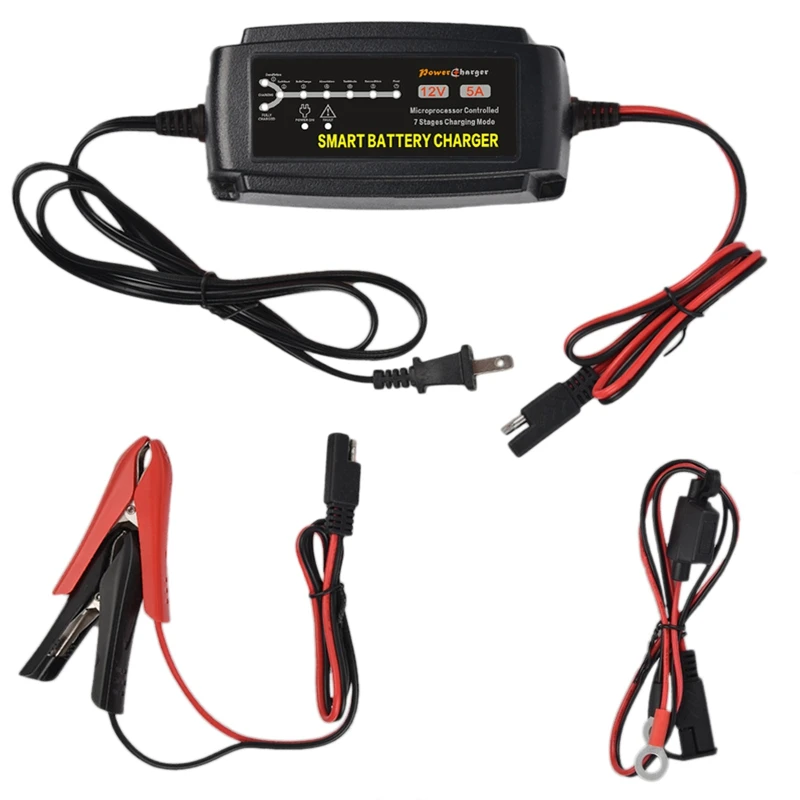 

5A 7-Stages Fully-Automatic Smart Battery Charger 12V Battery Charger,Battery Maintainer and Battery Desulfator