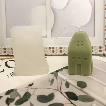 

Silicone Crafts Candle Making Tools Ornaments Aromatherapy House Shape Home Decor Wax Model Candle Mold Soap Mould