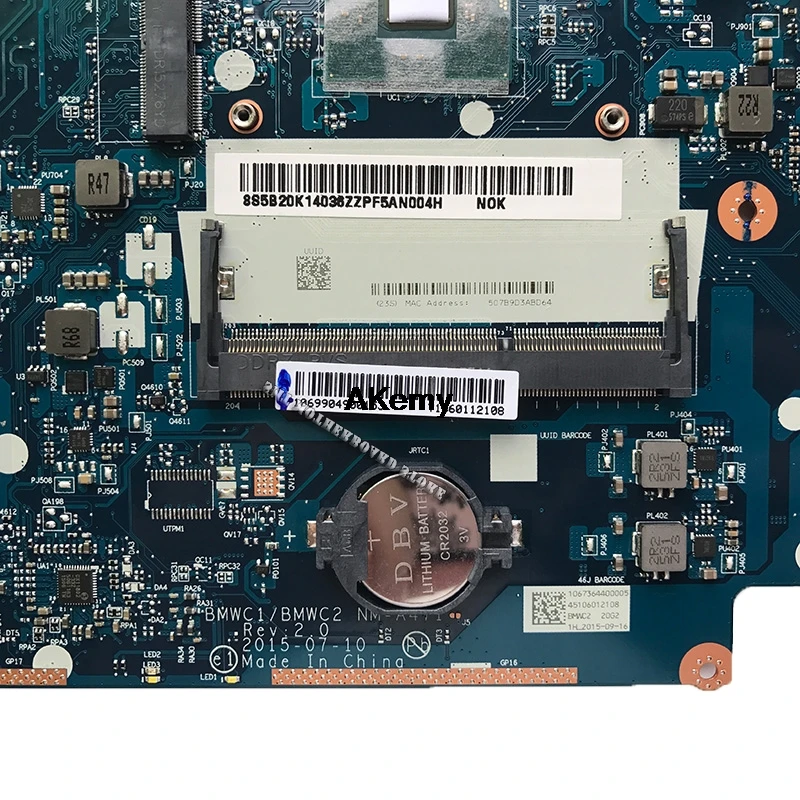 

BMWC1/BMWC2 NM-A471 motherboard For Lenovo 300-15IBR notebook motherboard CPU N3050 DDR3 100% test work