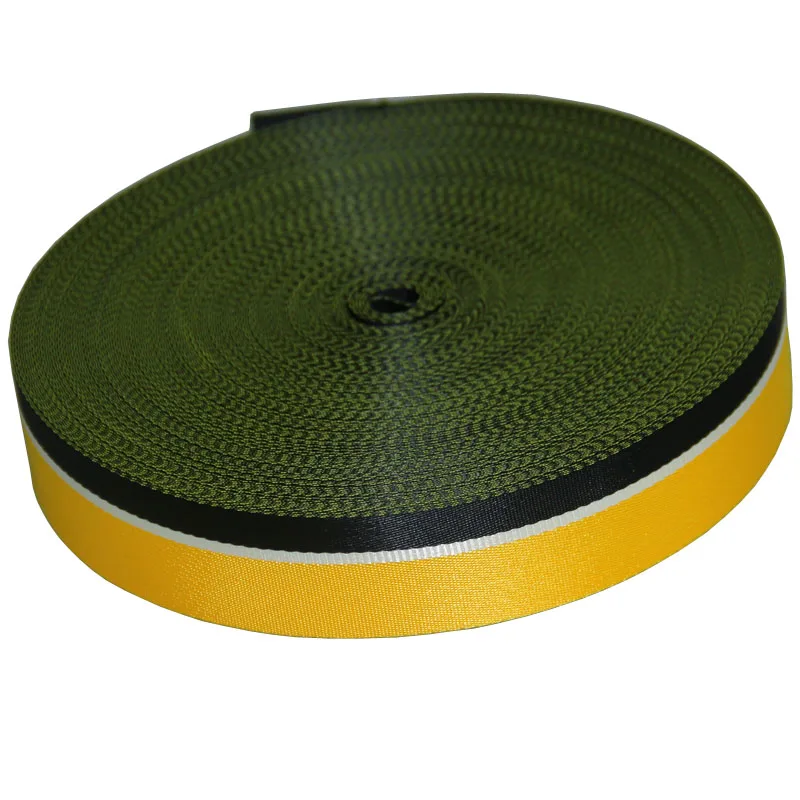 

35mm wide 1.2mm thickness polyester webbing strap for bag strap multi-color yellow/black /white