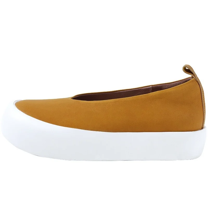 

Туфли кожаные на толстой подошве, спортивные лоферы, дышащие, мягкая подошва, на платформе, в европейском и американском стиле, весна-лето