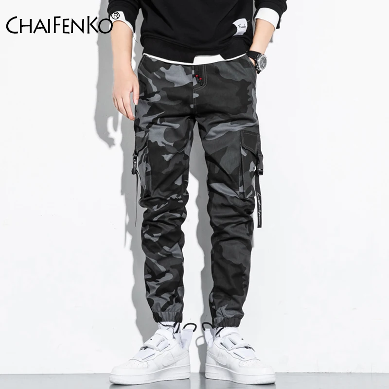 

Брюки-карго CHAIFENKO мужские зеркальные из хлопка, модные джоггеры с несколькими карманами, брюки-султанки, повседневные камуфляжные штаны, 2021