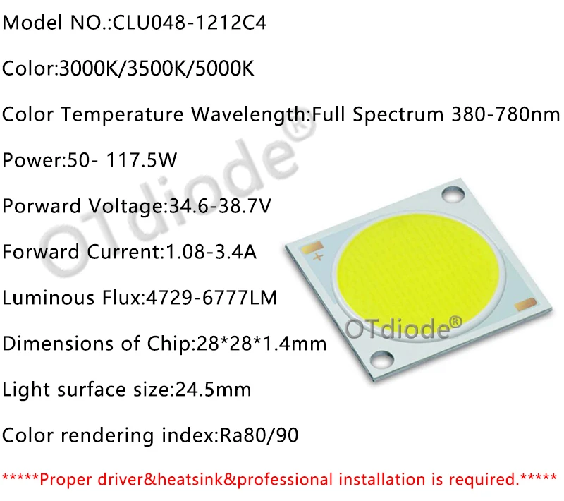 Citizen COB Series Version6 CLU048 1212 ideal holder heatsink Meanwell driver 100mm glass lens replace CXB3590 Grow led Diode