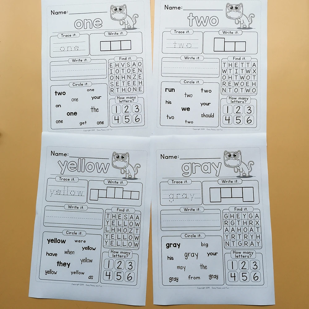 

High Frequency Word Practice 168pcs Early Educational Child Learn English Homework Interactive Phonics Color Practice Workbook