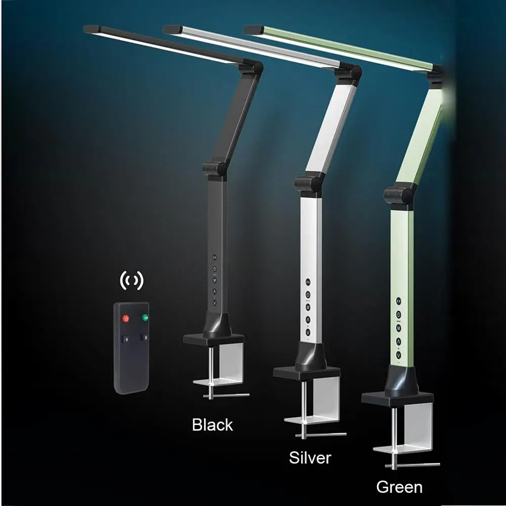 

Artpad Foldable Aluminium Student Reading Desk Lamp 12W Dimming Clip Table Lamp with remote Control Good Gift Black/Silver/Green