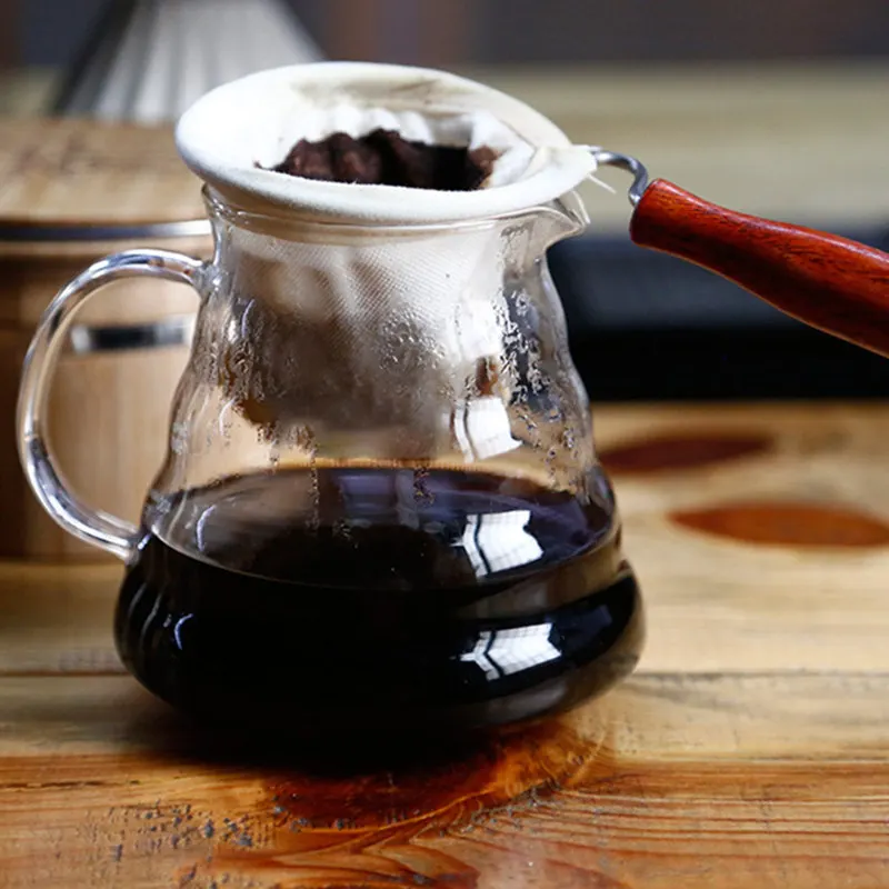 Многоразовый фильтр для кофе с ручкой фланелевая ткань сетчатая корзина