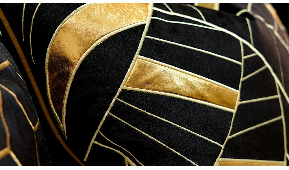 

Avigers Luxury Black Gold Cushion Covers Decorative Pillow Cases Applique Throw Pillowcases 45 x 45 50 x 50 Cushion for Sofa