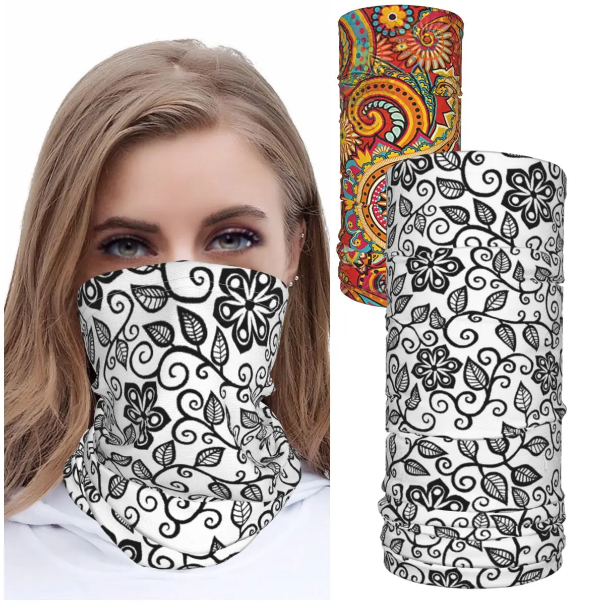 

Buff on neck HeadscarfIce silk bib scarf printed neck men's and women's scarf turban shawl accessories Scarf women