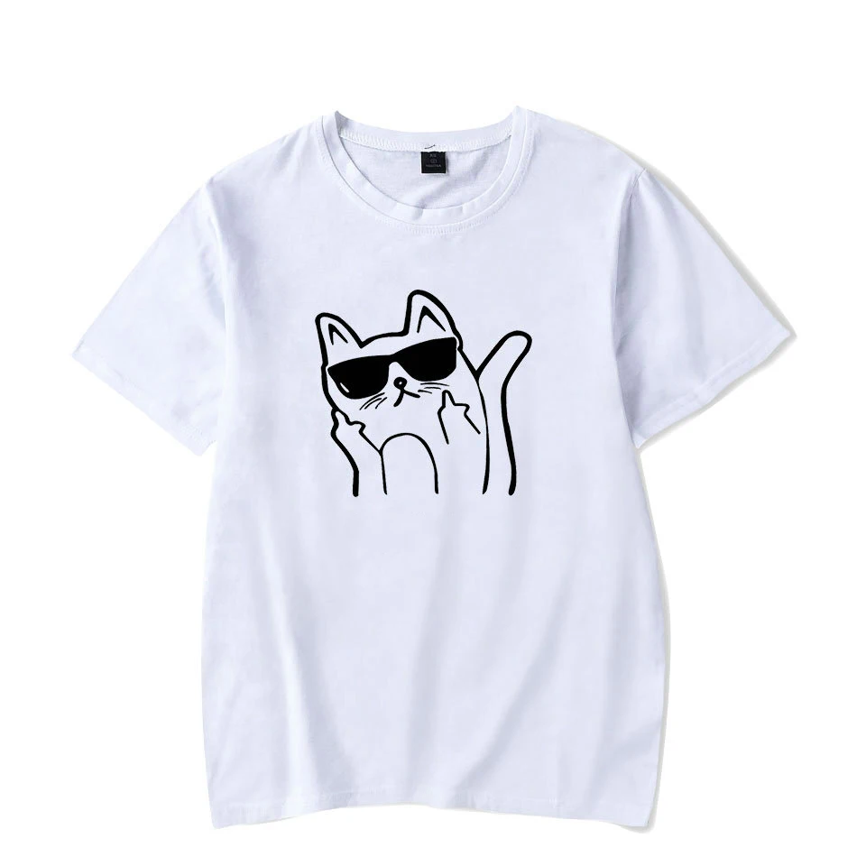 

Unisex Clothing Newest Funny T-Shirts Cat Print Streetwear Men Women Quality T Shirt Harajuku Tees Tops