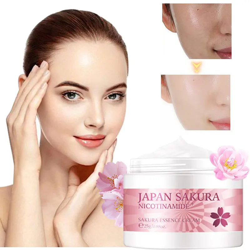 

Sakura Essence Cream Anti-aging Wrinkle Moisturizing Niacinamide Hyaluronic Acid Facial Whitening Cream Skin Care 25g