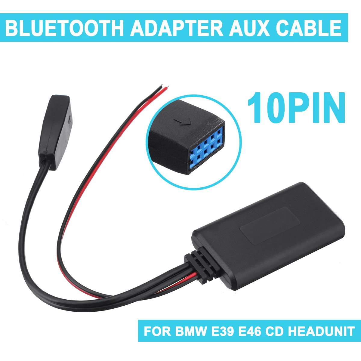 Для BMW E39 E46 10 контактный автомобиля модуль bluetooth вспомогательный кабель приемника