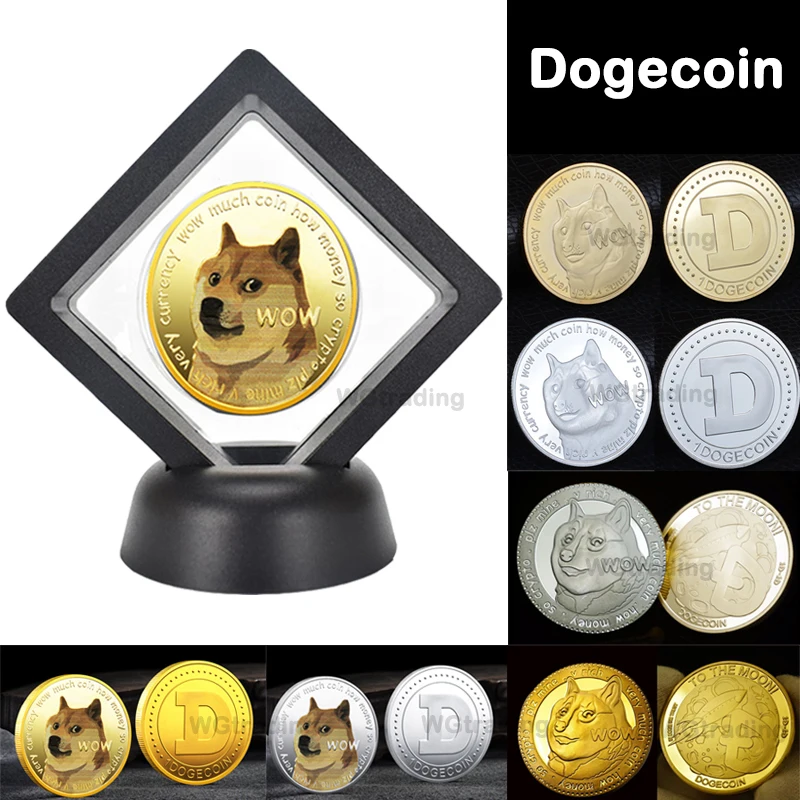 

40*3 мм вау Золотое серебряное покрытие Dogecoin памятные монеты с рисунком собаки сувенир коллекция искусственных элементов креативный подарок...