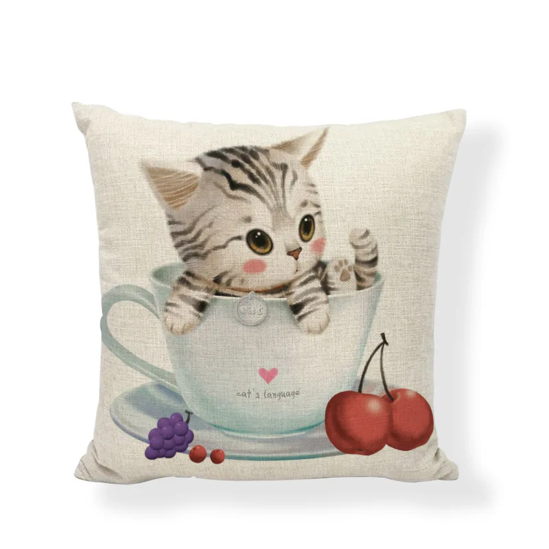 Мультяшные животные богатый Кот Чехол для декоративной подушки украшение дома