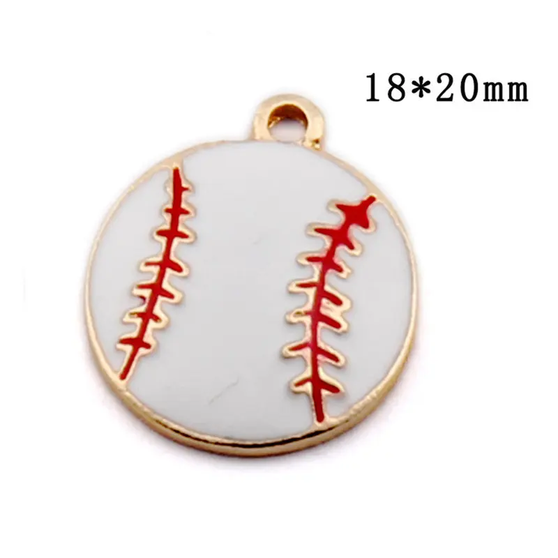Джули Wang 5 шт. эмаль Боулинг бейсбольный мяч для регби амулеты из сплава Золото