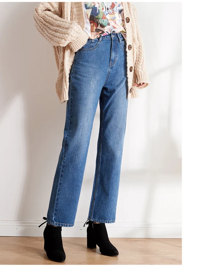 Женские классические джинсы LEIJIJEANS, элегантные свободные неэластичные брюки с высокой посадкой, новая модель 9101 большого размера