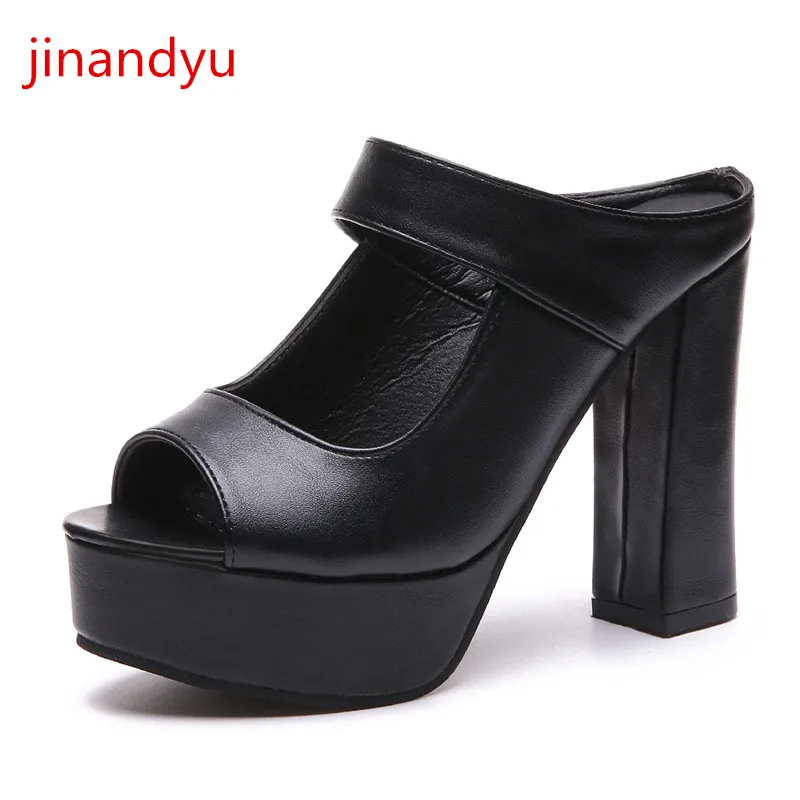 

High Heels Woman Slippers Platform Shoes Chunky Heels Fashion Women Platforms Pumps Sexy Black White Heels Summer Women Sandals
