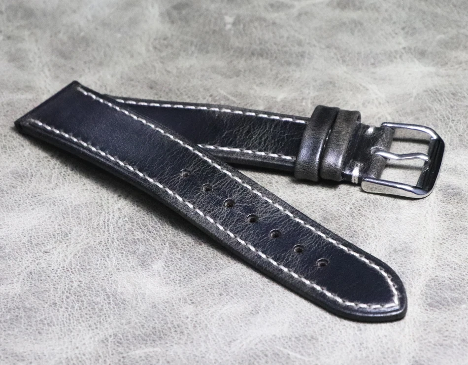 

18/19/20/21/22mm man Genuine Leather Thin section watchband Wristband strap Classic Oil wax Retro Bracelet watch accessories