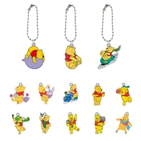 disney fashion and fun winnie the pooh pattern wallet car keychain acrylic features fashionable ornament keychain for friends