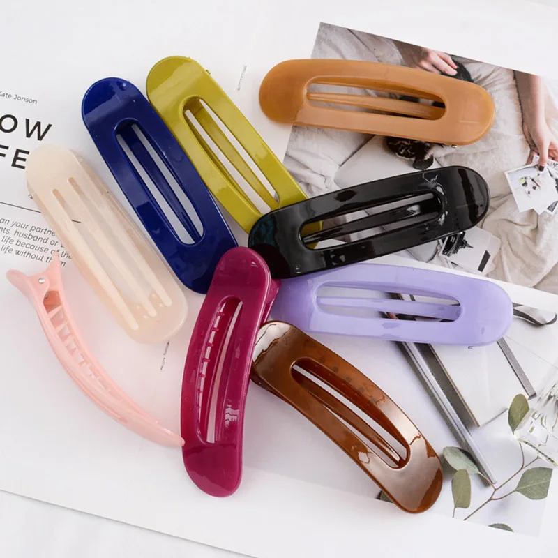 Высококачественные женские головные уборы однотонные большие заколки для волос