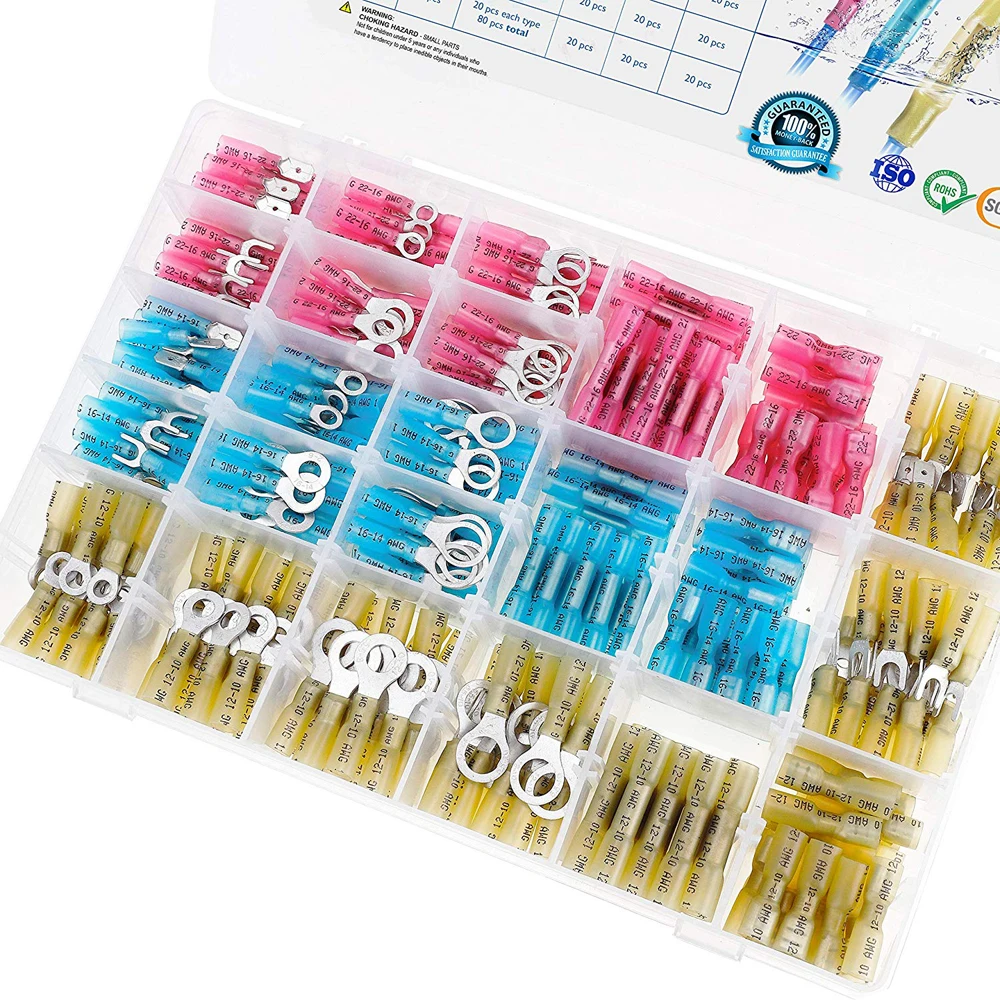 300 шт. Термоусадочные соединители для проводов|Терминалы| |