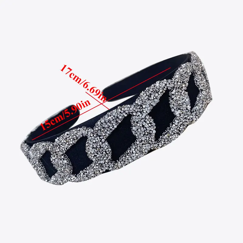

Fashion Crystal Mesh Hairband Women Wide Side Headband Rhinestone Shinny Hair Hoop Hair Bands Bezel Korean Style Headdress
