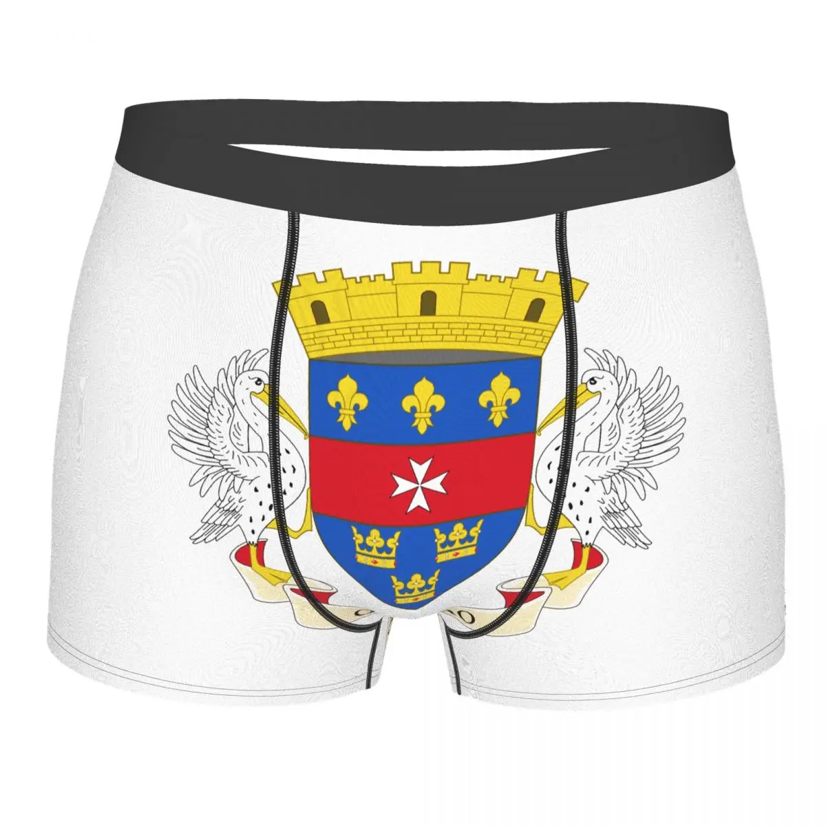 

Flag Of Saint Barthélemy (local) Men's Boxer Briefs Flags of the regions of France Funny Joke elastic pants for men