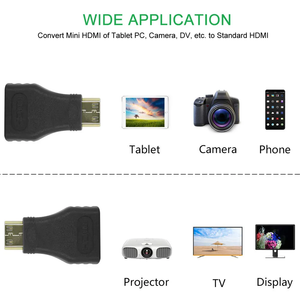 Конвертер HDMI Mini Micro Кабель-адаптер 90/270 градусов M/F в F/F Micro-HDMI штекер-гнездо |