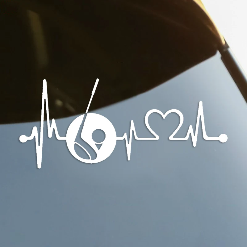 

Golfing Heartbeat Lifeline Die-Cut Vinyl Decal Car Sticker Waterproof Auto Decors on Car Body Bumper Rear Window Laptop #S60362