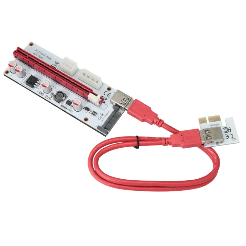 PCI-E PCI Express Riser Card 1x to 16x USB 3.0 Data Cable Adapter Cables SATA 4Pin IDE Molex 6 pin for Bitcoin Mining DJA88 on - Переходник PCI-E PCI Express Riser Card 1x на 16x USB 3.0 с кабелем для передачи данных, адаптер кабелей SATA 4Pin IDE Molex 6